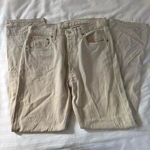 Levi's Cream Straight Leg Jeans